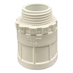 Conduit Adaptor With Lockring-Plain To Threaded 20mm
